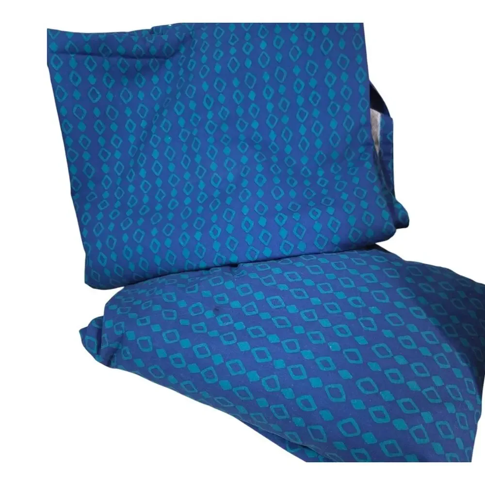 Vintage Full Sheet Set Xhilaration Peacock Geometric Cotton Green Blue Teal